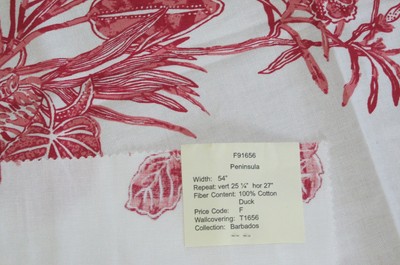 Thibaut PENINSULA Cotton Duck Print Fabric Remnant 25 x 26