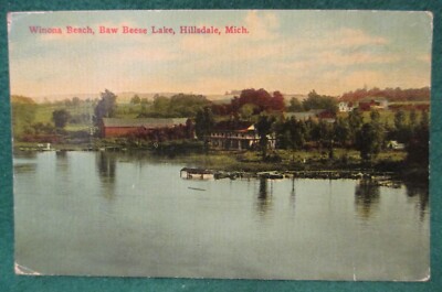 Estate Sale ~ Vintage Postcard - Winona Beach, Baw Beese Lake, Hillsdale, Mich.