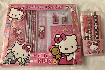 Hello Kitty Staionary Set With Additional 6 Piece HK Pen Set