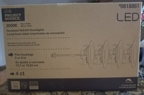 Project Source 4× 65 Wat LED Recessed Retrofit Downlights