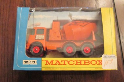 1963 Matchbox Ready-Mix Concrete Truck NIB # K-13-1-E  Never Opened
