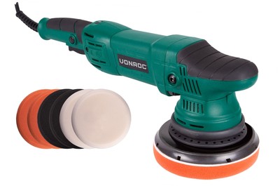 VONROC Excentrische poetsmachine – 1050W – Ø150MM – Soft start – Incl. 7 schi...