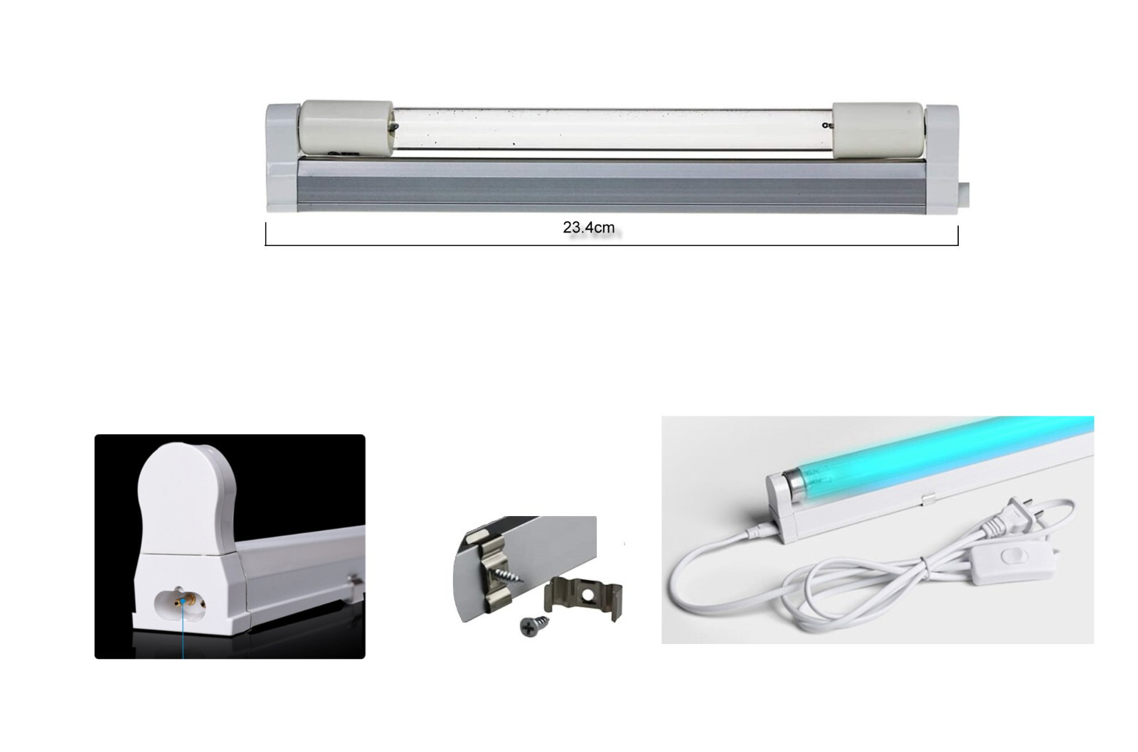 UVC Light Sanitizer & Ozone Disinfection,5ft Cord+Switch,Portable & Easy Install