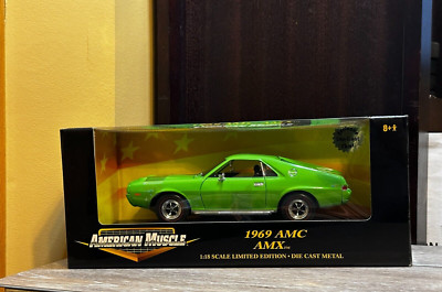 1969 American Muscle AMC AMX GREEN Car 1:18 Limited Ed. Die Cast Metal Ertl B