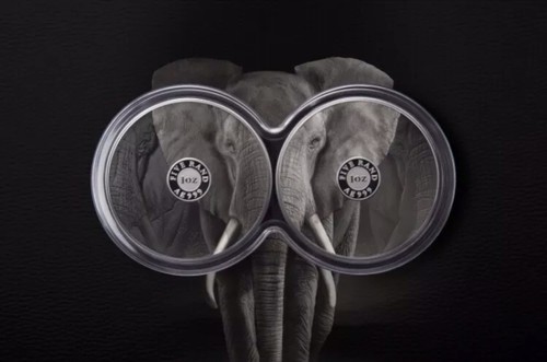 2019 1 OZ SOUTH AFRICA BIG FIVE ELEPHANT .999 SILVER PROOF 2 COIN SET