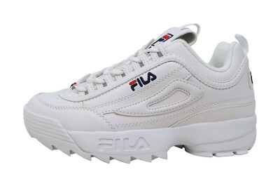 FILA Disruptor II White Synthetic Leather Women Youths Big Girls Shoes 