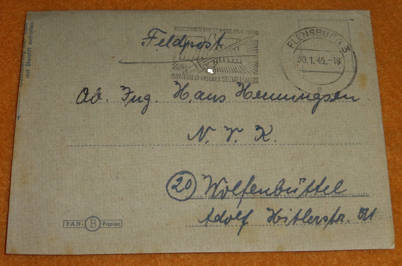 Nachrichtenmittel-Versuchskommando N.V.K Wolfenbttel Kriegsmarine Feldpost 1945