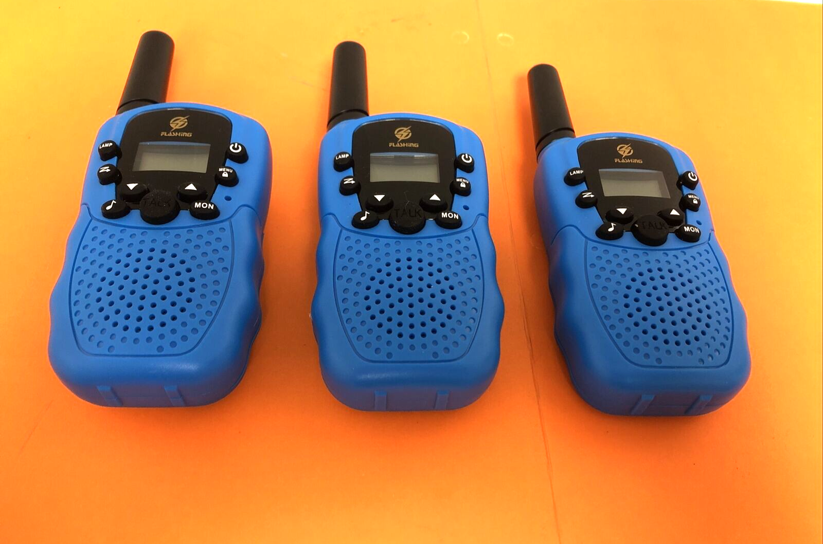 LOT OF 3X NEW Flashing Soopotay T-388 Walkie Talkie Radios For Kids Toys BLUE
