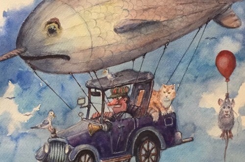 ORIGINAL Watercolor Painting The Voyage  11" x 14"  NOT A PRINT