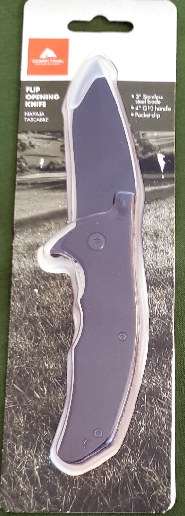 New Ozark Trail Folding Knife Camping Hunting Black