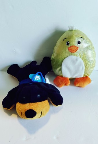 Duck & Lying Flat Dog Set Plush Toys 8 & 9 Inches
