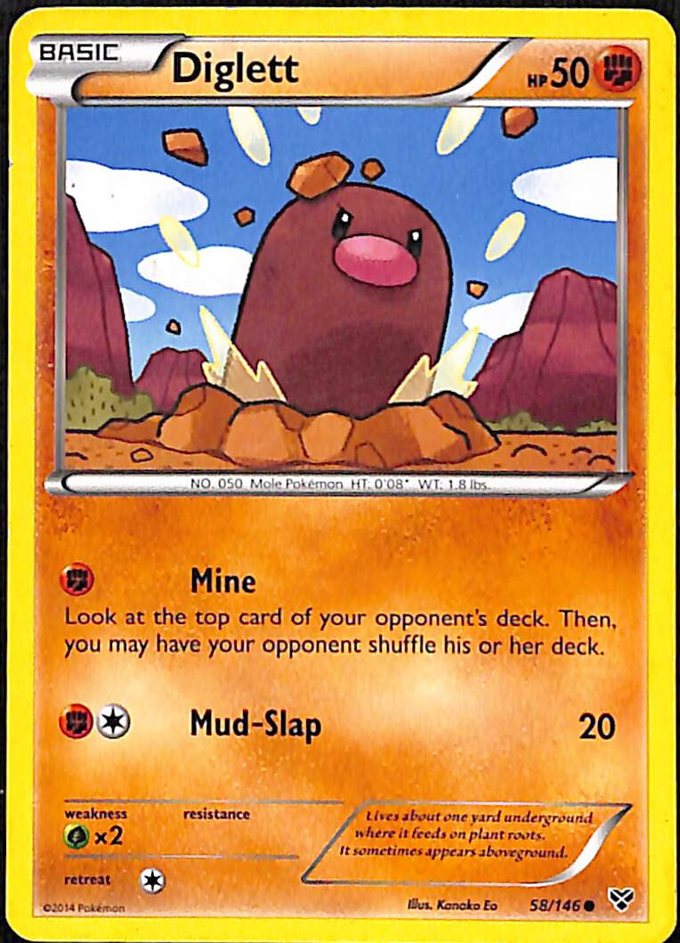 Diglett 58/146 - XY Base - Common - Pokemon Card TCG - LP | eBay