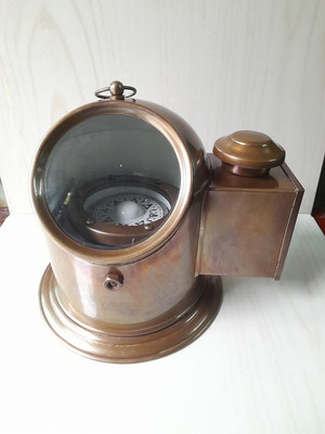 Gimble Compass With Oil Lamp Ship Nautical Helmet Home And office
