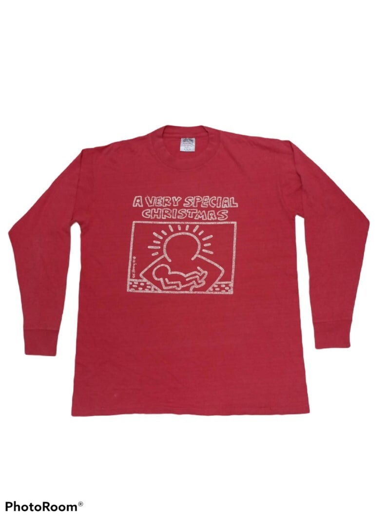 トップス keith haring T A VERY SPECIAL CHRISTMAS Vintage 1987 Keith Haring Special Christmas Tshirt Bryan