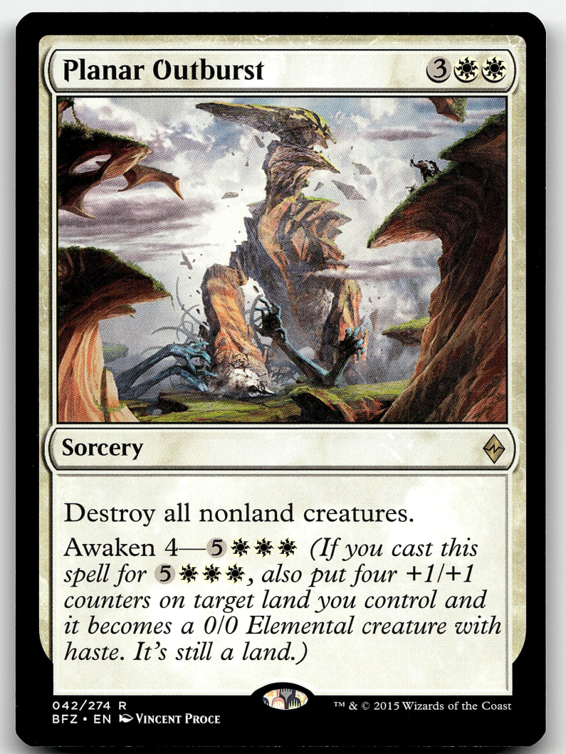 Planar Outburst 2x FOIL BFZ MTG Battle for Zendikar Rare MINT white Planar Outburst 2x FOIL BFZ MTG Battle for Zendikar Rare MINT white