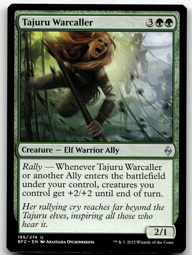 Tajuru Warcaller 2x FOIL BFZ MTG Battle for Zendikar Uncommon MINT green Tajuru Warcaller 2x FOIL BFZ MTG Battle for Zendikar Uncommon MINT green