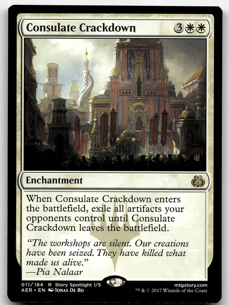 Consulate Crackdown 2x FOIL AER MTG Aether Revolt Rare MINT white Consulate Crackdown 2x FOIL AER MTG Aether Revolt Rare MINT white