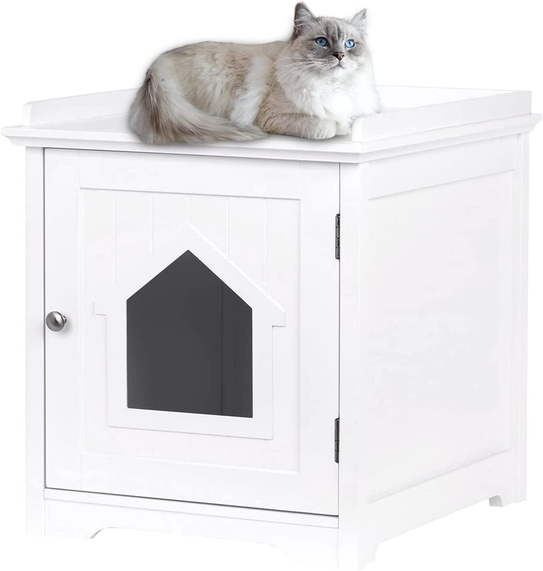 Enclosure, Side Table,night Stand Pet House, Indoor , White