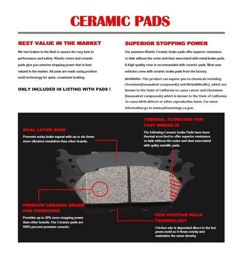 Fit 2012 2013 2014 - 2017 Toyota Camry Front Rear Brakes Rotors and Ceramic Pads