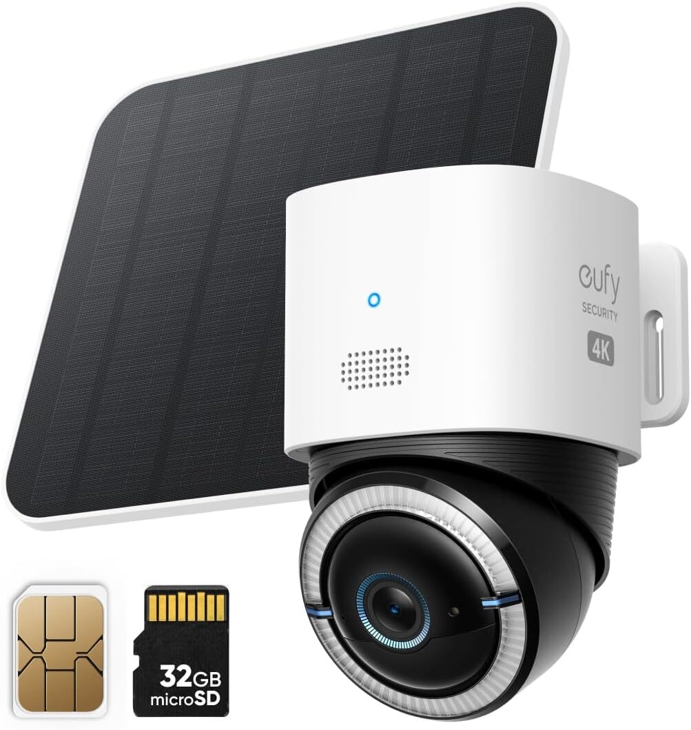 eufy Security 4G LTE Cam S330 4K Cellular Solar Wireless