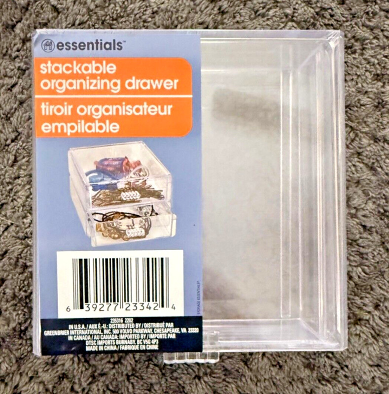 New Essentials Stackable Storage Organizing Drawer 5 x 5 x