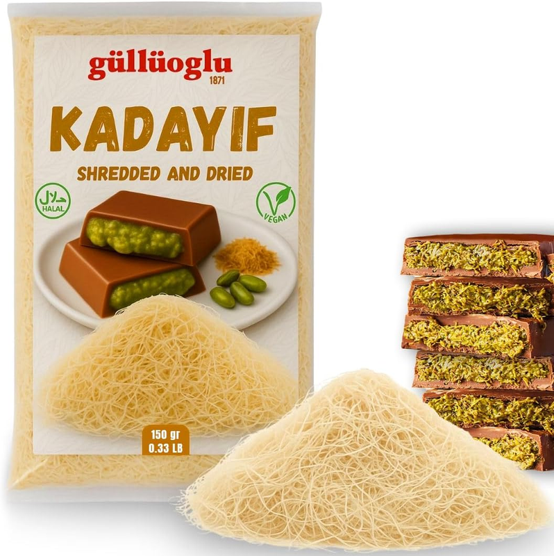 Gulluoglu Dried & Shredded Kataifi - 150G - 0.33Lb Kadayif Chopped Fillo Dough,
