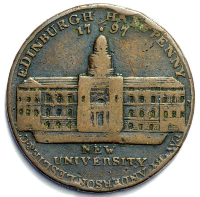 Penny Token 1797 ANDERSON & LESLIE'S EDINBURGH UNIVERSITY Conder 1/2 penny RARE