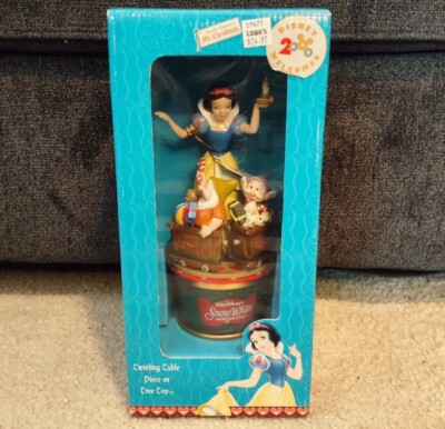 Vtg Mr Christmas Disney Snow White Seven Dwarf Twirling Table Piece Tree Top NEW