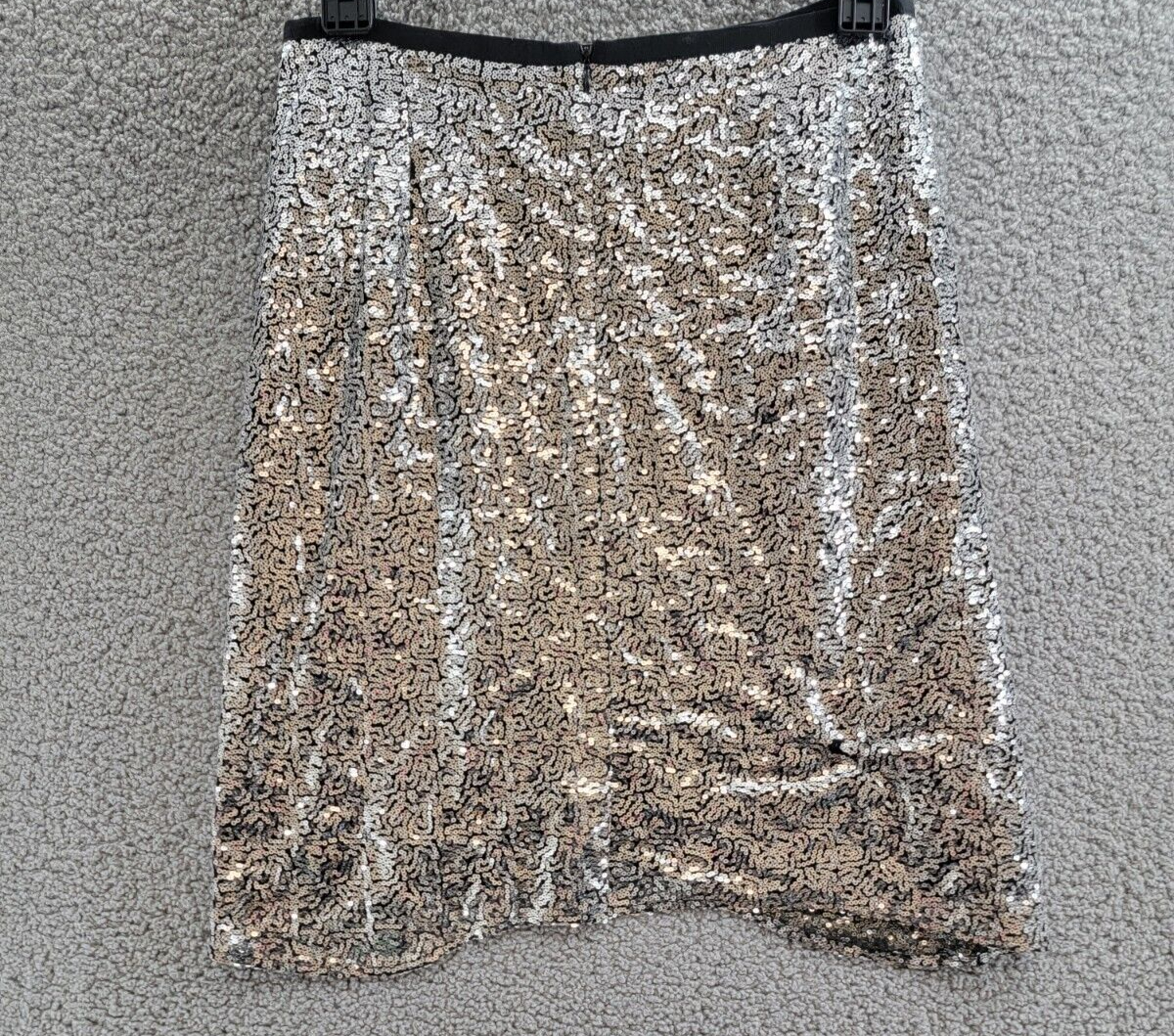 Gracia Sequined Mini Skirt Women's XL Silver Embellished Back Zipped Closure - Picture 8 of 15