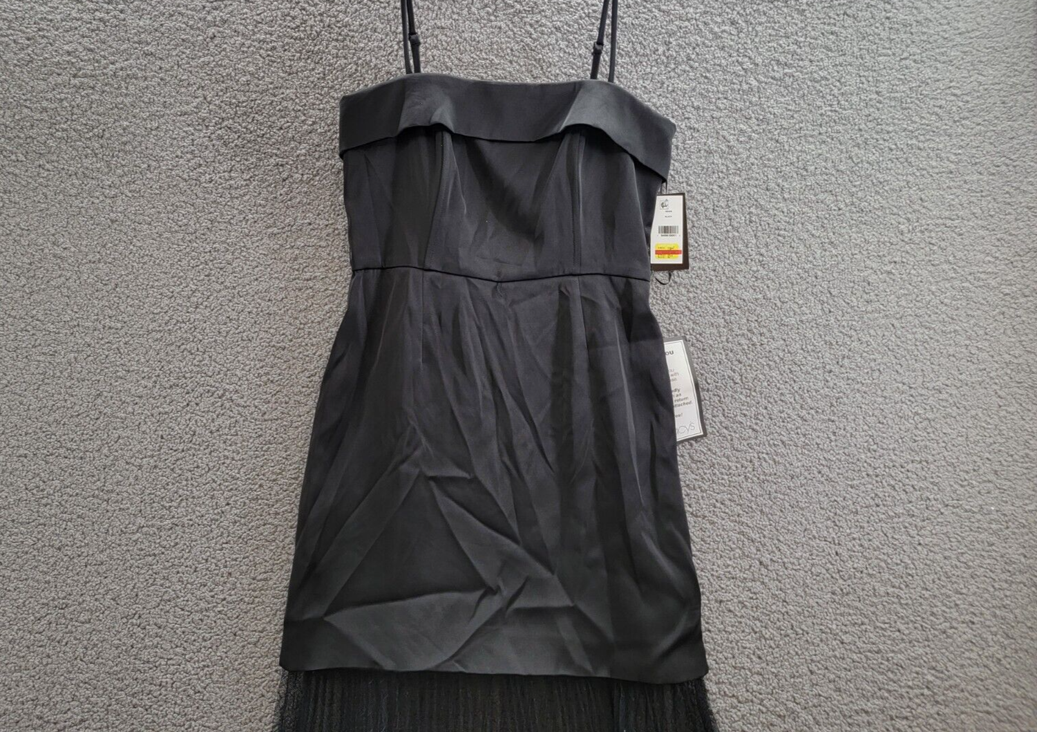 Taylor Corset-Style Bubble-Hem Dress Women's 8 Black Square Neck Back Zipped - Picture 3 of 16