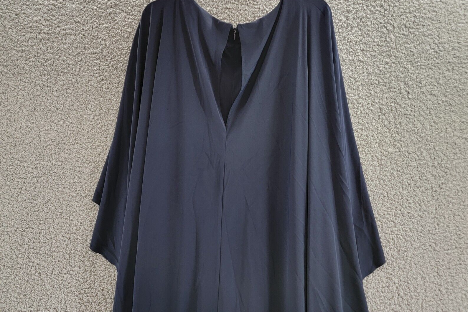 Lauren Ralph Lauren Georgette Cape Jumpsuit Women's 8 Navy Boat Neck Back Zip - Picture 12 of 18