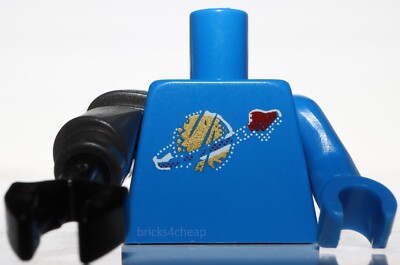 Lego Blue Torso Space Classic Moon Simulated Wear Pattern Mech Arm