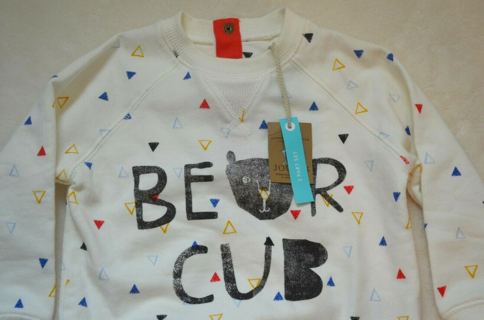 JOULES Infant 9-12 Month Bear Cub Triangle Pattern Crew Neck Long Sleeve Sweater