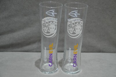Pair Of (2) Strongbow Dark Fruit Cider Carnevil One Pint Glass Halloween 2021