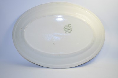 Vintage Ridgway 6-57 England Serving Plate Green Wave Pattern