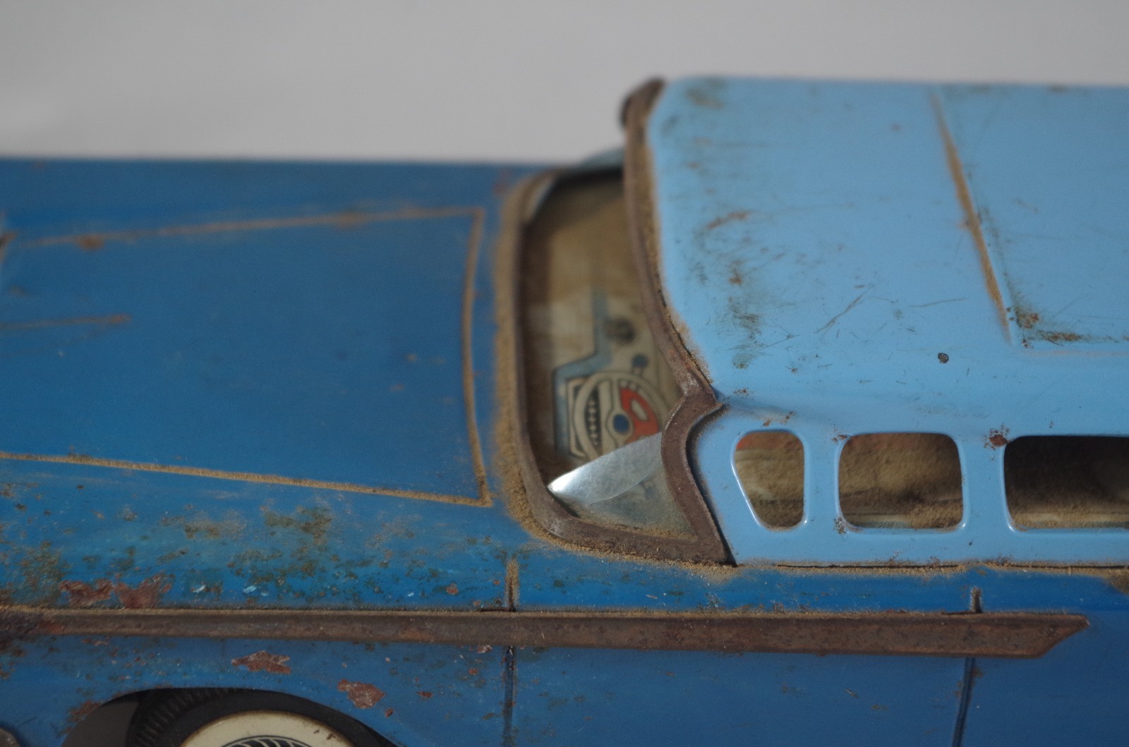 Rare Vintage Tin Friction Yonezawa 1959 Ford 2-Door Station Wagon Car Japan -10