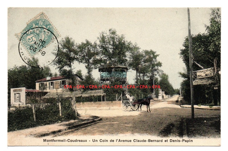 Cpa Montfermeil (93) - Un Coin De L'Avenue Claude Bernard Et Denis Papin - 1906