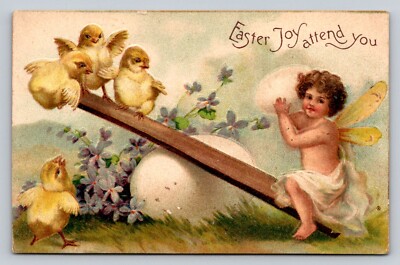 c1910 Fantasy Chicks Fairy Egg Germany Easter  P65A