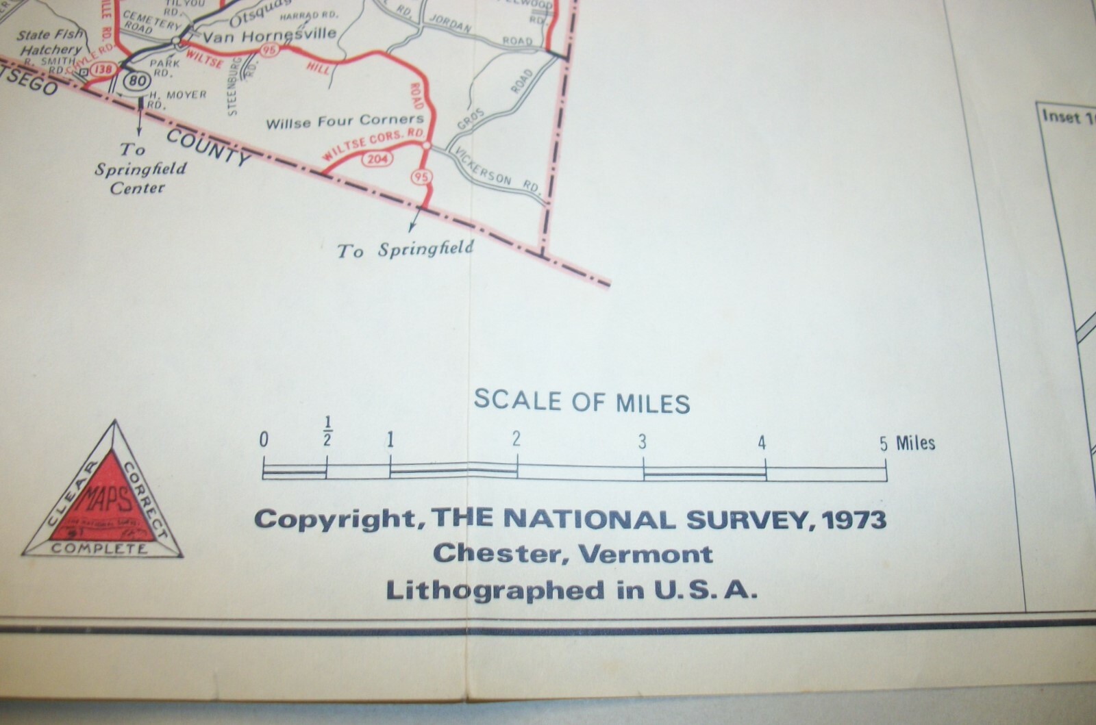 1973 Herkimer County New York Highway Dept Map