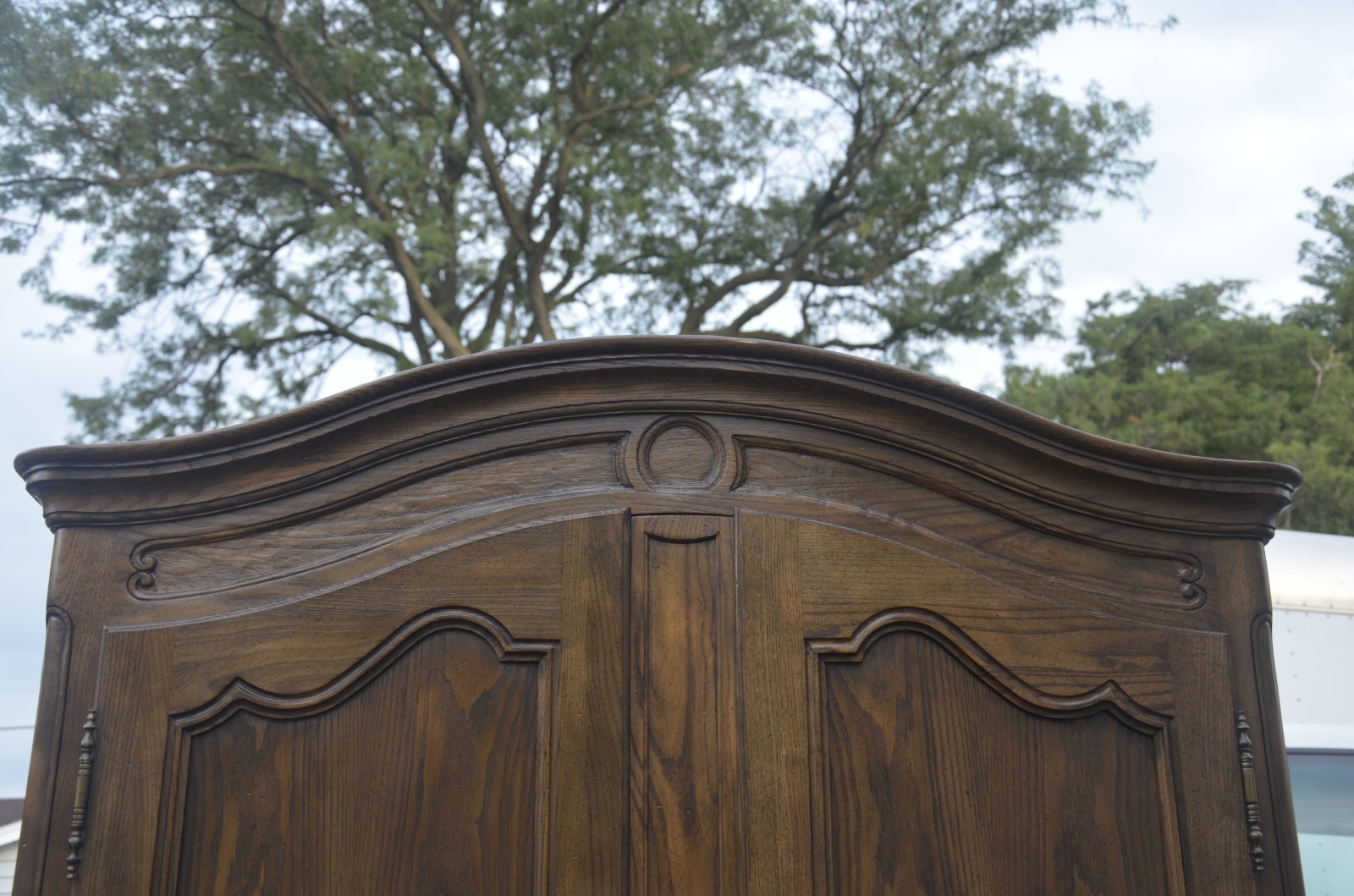 Baker Furniture Country French Louis XV Style Oak Armoire Dresser