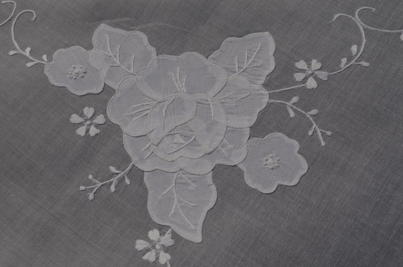 Handarbeit AuÃErordentliche Meisterhafte Batistdecke Jugendstil 155 X 100