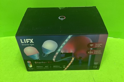 New LIFX Smarter Light Starter Kit 2 800lm Bulbs + 40'' Lightstrip RGB A19 LED