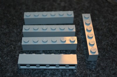 (5) 1x6 Light Gray Standard Brick Bricks ~ Lego NEW Star Wars