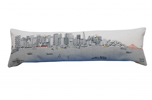 46 Белая Декоративная подушка для поясницы San Francisco Daylight Skyline