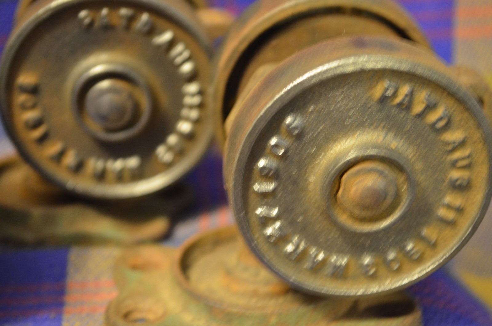 Set of 4 Vtg HAMITON CASTER MFG CO #6 Iron Casters-Patent Aug 11,1903&March 1906