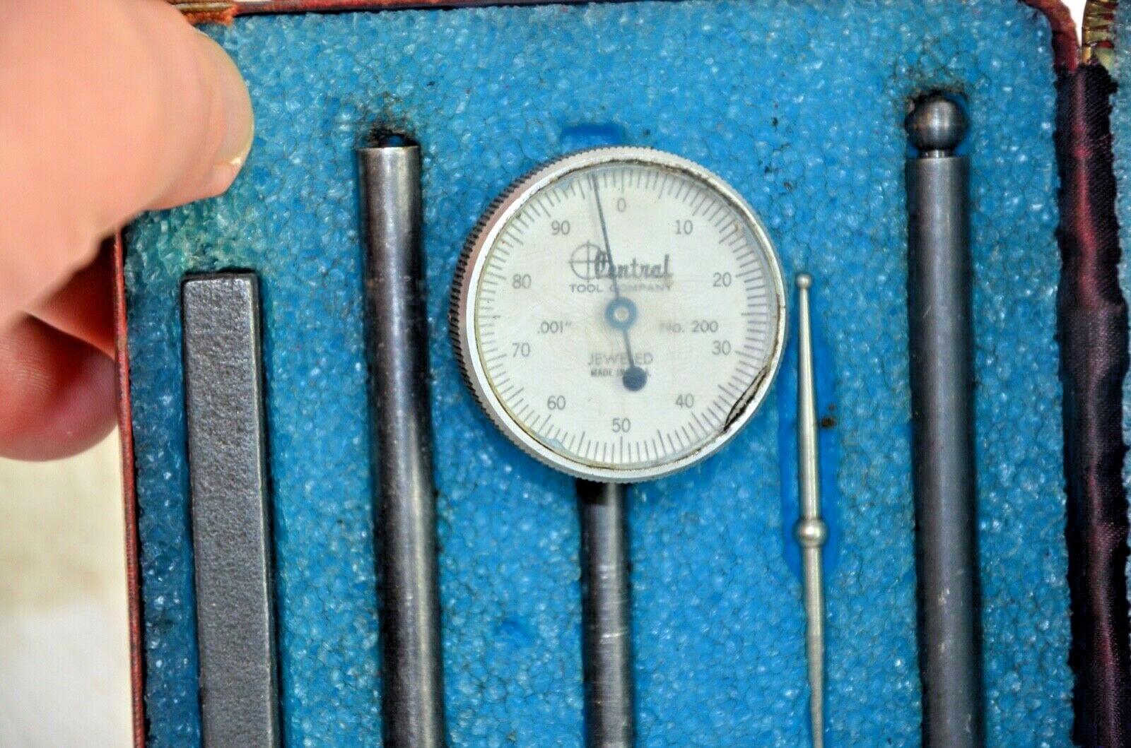 Central Tool Co Clamp Type Dial Indicator Set 6400 0 .200" Range Made