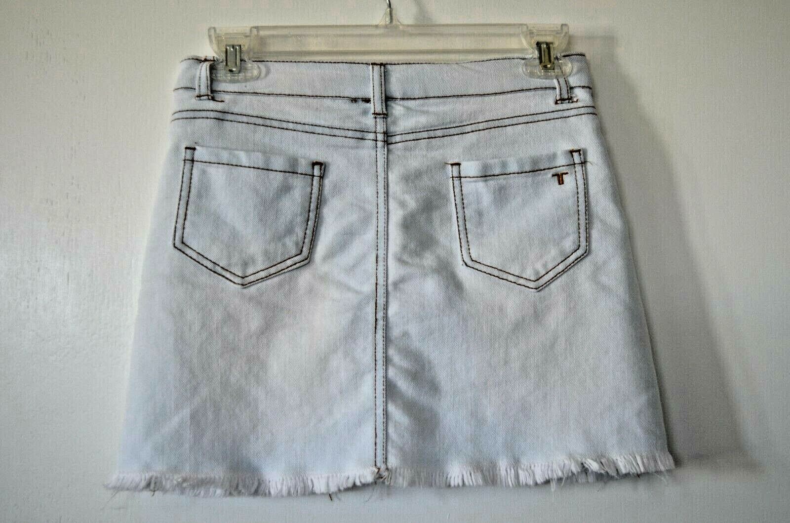 TWO SKIRT SIZE 12 GIRL'S TRACTR JEAN LIGHT BLUE / BASIC HOUSE SIZE S GRAY B13