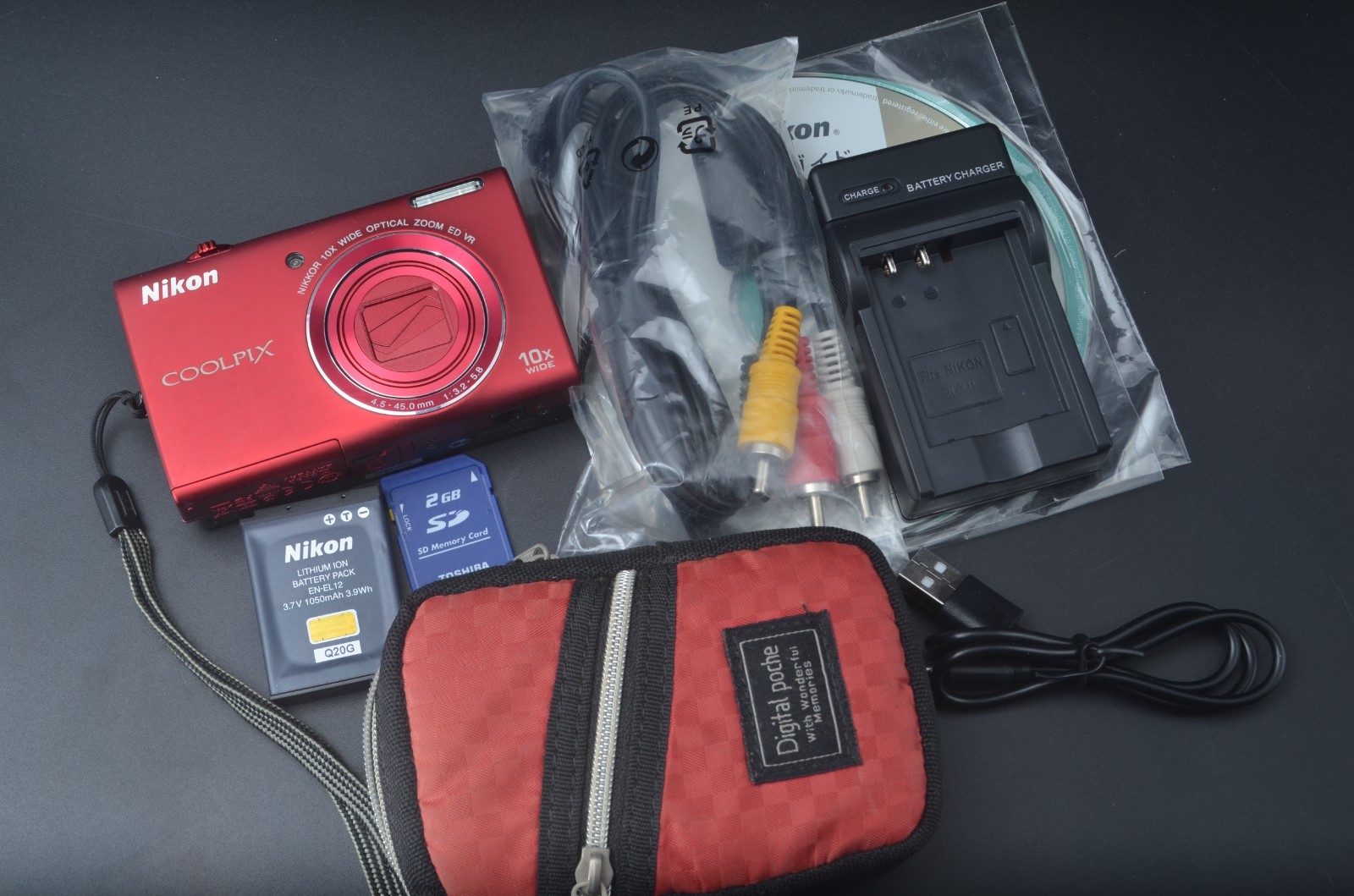 Nikon COOLPIX S6200 16.0MP Digital Compact Camera Red Free