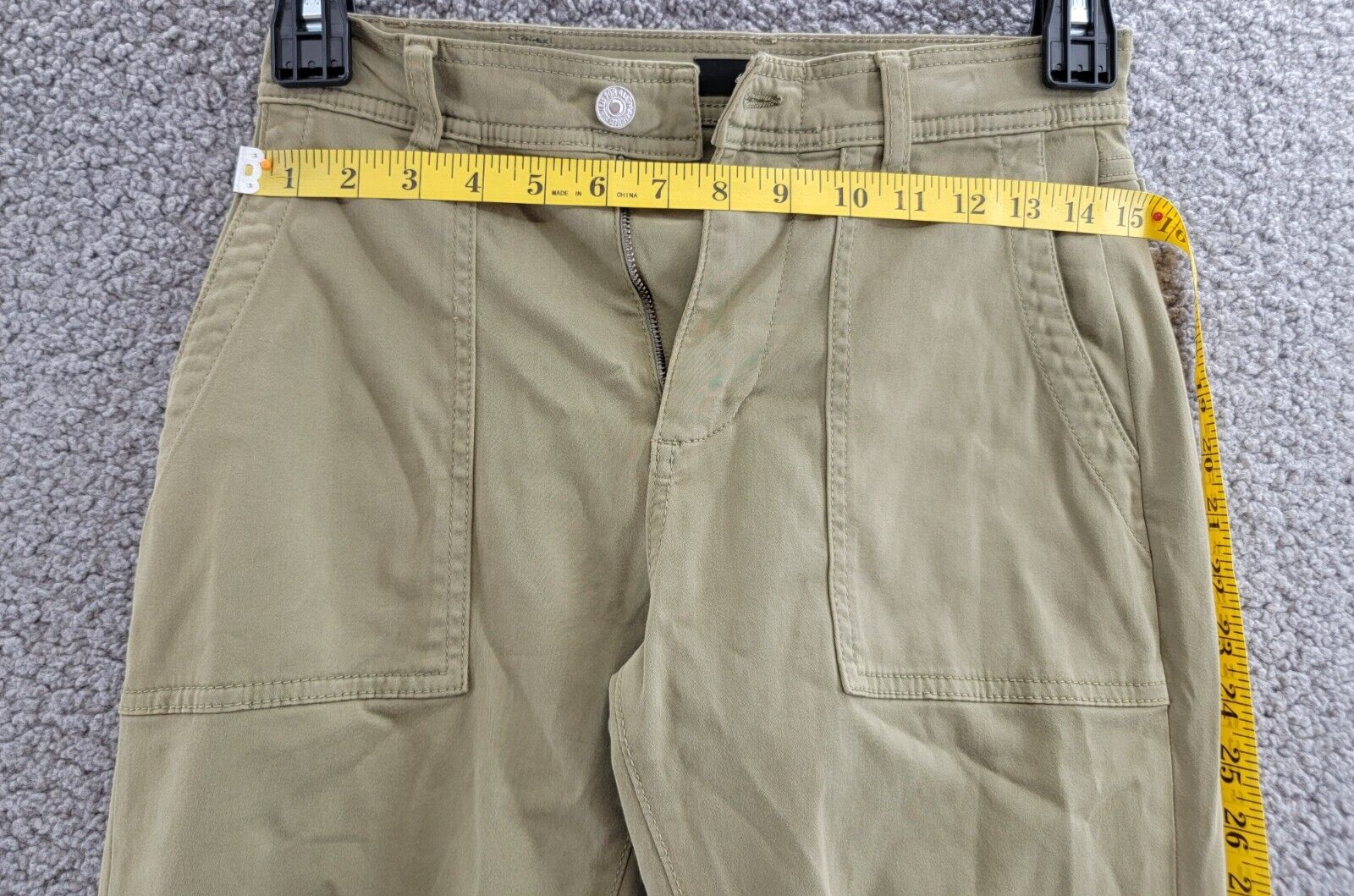 7 For All Mankind Darted Boyfriend Jogging Pants Women's 25 Sateen Army Tapered - Picture 7 of 22
