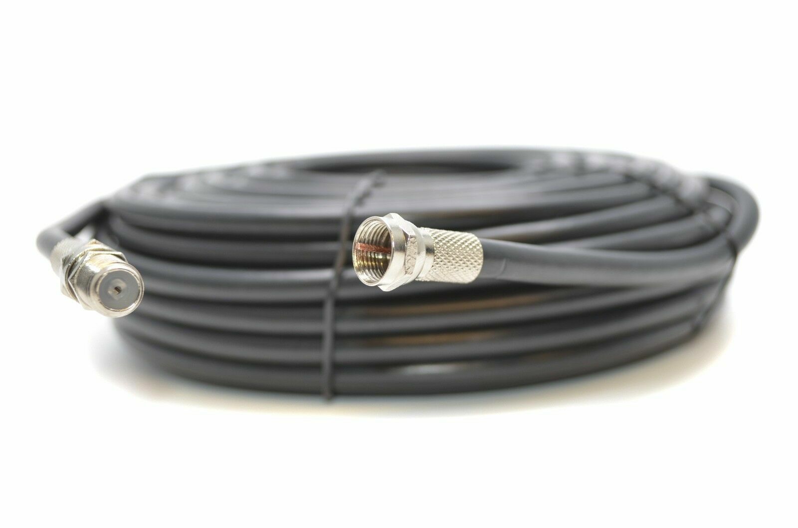 20m Black RG6 Satellite Coax Cable Coaxial Lead For Sky Plus HD TV Fitted eBay